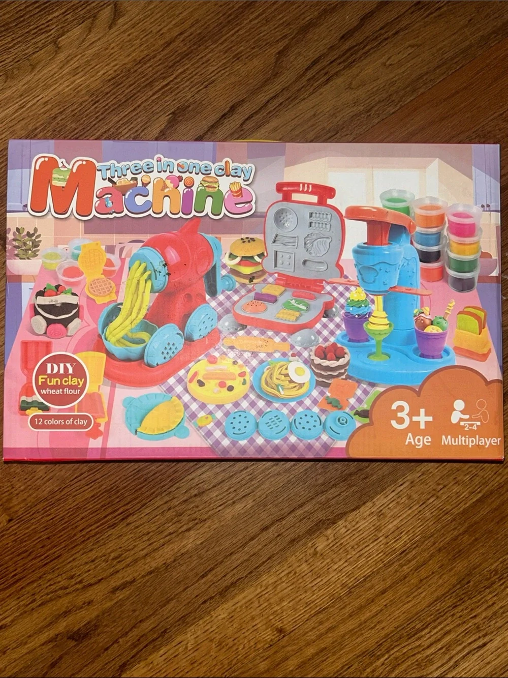 Three in One Clay Machine Kids Playset - Pink and Blue